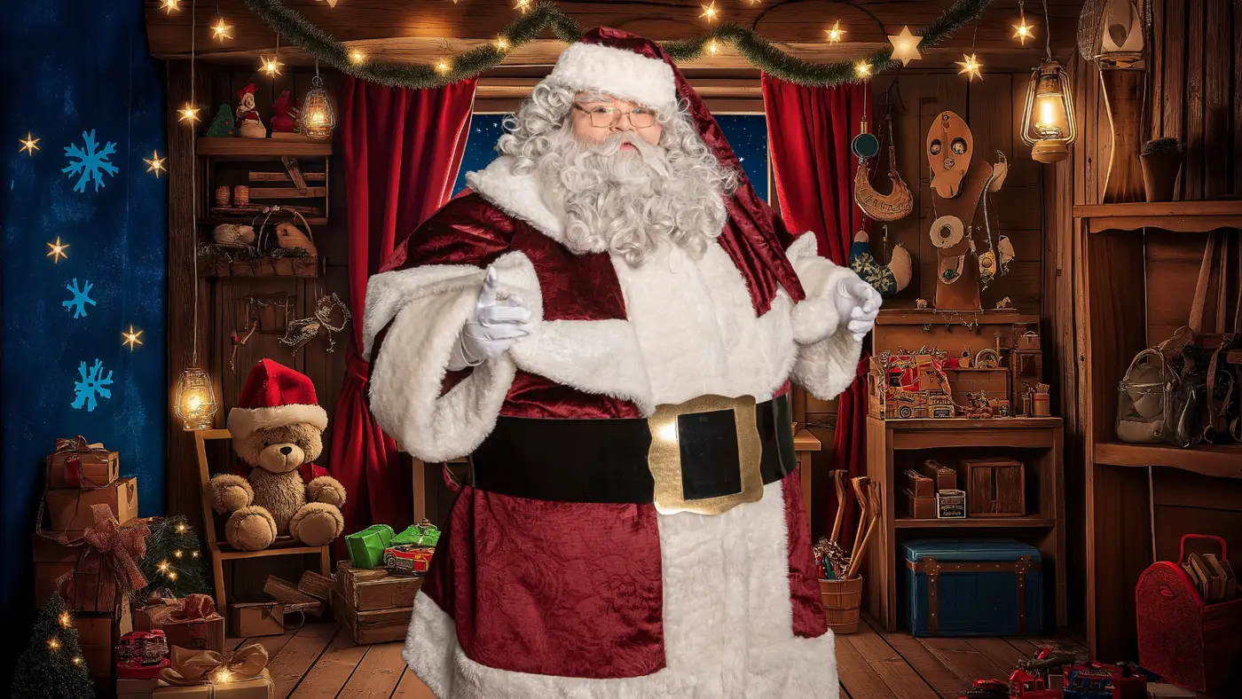 Santa Claus listo para recibir a los invitados